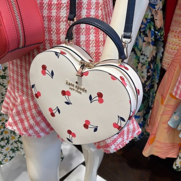 Kate Spade Love Shack Cherry Heart Crossbody Cream Multi - Picture 16 of 16